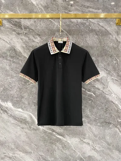 BBR Burberry Fit Colorblock Collar Letter Jacquard Polo Shirt