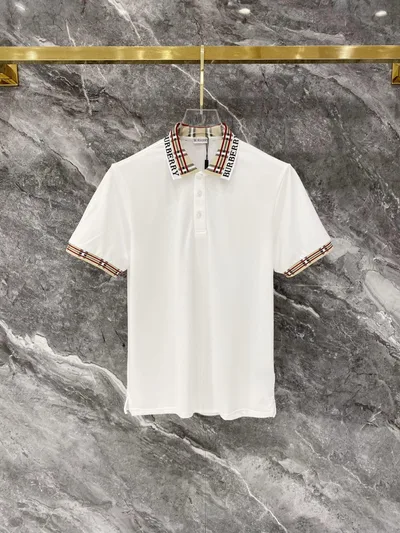 BBR Burberry Fit Colorblock Collar Letter Jacquard Polo Shirt