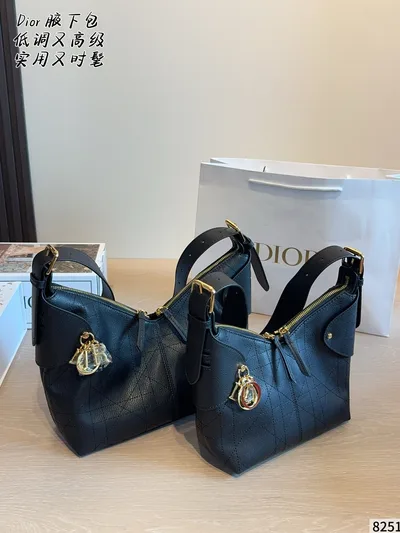Dior Voyage Black Gold Hobo Bag